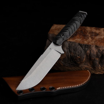 Toor Knives: Field 2.0 - CPM 154 Steel - Ebony Handle, Leather Sheath