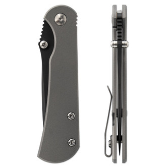 Toor Knives: Merchant Folding Knife - CPM S35VN Steel Black Oxide Blade - Stone 6AL-4V Titanium Handle