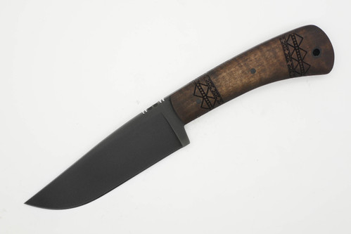 Winkler Knives - Highland Hunter - 80CRV2 Steel - Flat Grind - Maple Handle - Tribal Artwork - Tapered Tang Winkler Knives - Highland Hunter - 80CRV2 Steel - Flat Grind - Maple Handle - Tribal Artwork - Tapered Tang
