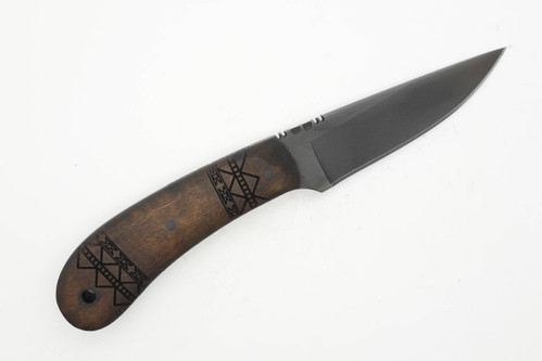 Winkler Knives - SD-2 (Standard Duty 2) - 80CRV2 Steel - Flat Grind - Maple Handle - Tribal Artwork - Kydex