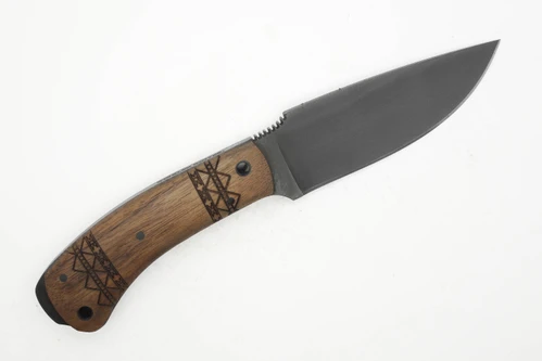 Winkler Knives - Woodsman - 80CRV2 Steel - Flat Grind - Walnut Handle - Tribal Artwork