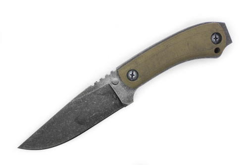 Winkler Knives - Survival Striker - 80CRV2 Steel - Flat Grind - Green Laminate Handle - Tapered Tang