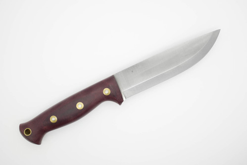 LT Wright Knives Forest Trail - CPM 3V Steel - Scandi Grind - Double Red Canvas Micarta - Matte Finish