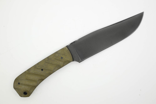 Winkler Knives - Field Knife - 80CRV2 Steel - Flat Grind - Sculpted Green Laminate Handle - Tapered Tang