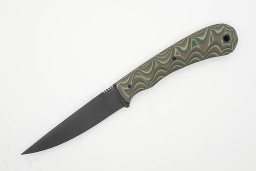 Winkler Knives - Operator - 80CRV2 Steel - Flat Grind - Sculpted Camo G10 Handle - Tapered Tang