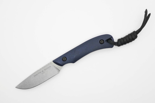 Smith & Sons Knives: AXIOM - AEB-L Steel - Midnight Blue Richlite Handle
