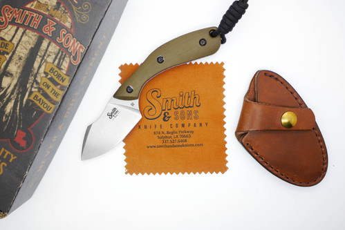 Smith & Sons Knives: APEX - D2 Tool Steel - OD Green Canvas Micarta Handle