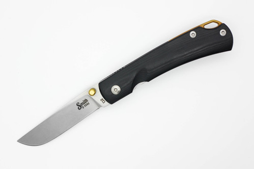 Smith & Sons Knives: OX - D2 Tool Steel - Black G10 w/ Gold Accent Handle