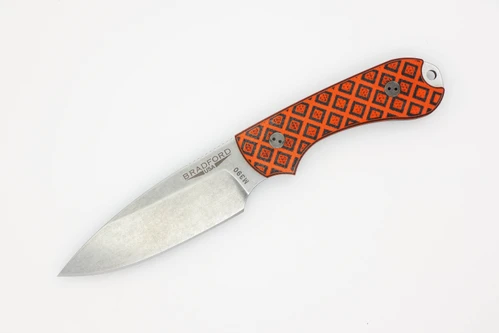 Bradford Knives Guardian3 - M390 Steel - Sabre Grind, Black DLC Finish Blade - Textured Carbon Fiber Handle