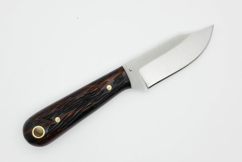 LT Wright Knives Frontier Trapper - AEB-L Steel - Saber Grind - JIGGED Desert Ironwood / FREE Black Liners!