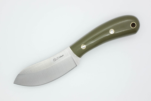 LT Wright Knives Camp MUK - Saber Grind - 3V Steel - OD Green G10 w/Red Liners - Polished Finish