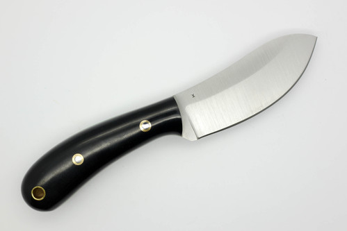 LT Wright Knives Camp MUK - Saber Grind - 3V Steel - Black Paper Micarta w/Toxic Green Liners - Polished Finish