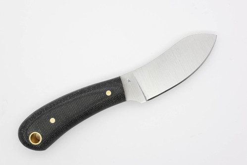 LT Wright Knives Lil Muk - Flat Grind - A2 Steel - Black Canvas Micarta - Matte Finish