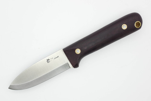 LT Wright Knives Next Gen - Scandi Grind - 3V Steel - Double Red Canvas Micarta w/ White Liners - Matte Finish