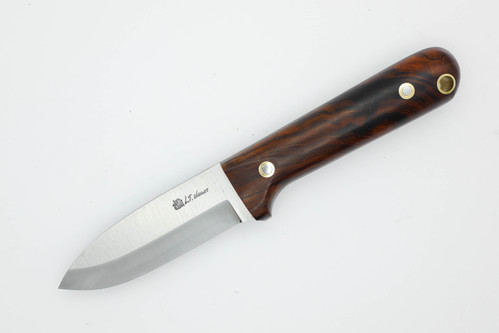 LT Wright Knives: HEVI Next Gen - 3/16" Thick O1 Steel - Scandi Grind - Desert Ironwood - 5 - FREE Black Liners!