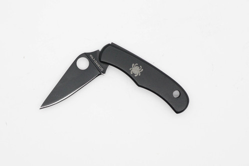 Spyderco BUG Stainless - C133BKP - Folding Knife - Black 3Cr13 Stainless Steel Blade - Black Oxide Stainless Steel Handle