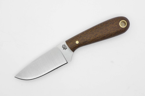 LT Wright Knives: Frontier First - O1 Tool Steel - Flat Grind - Brown Burlap - Matte Finish