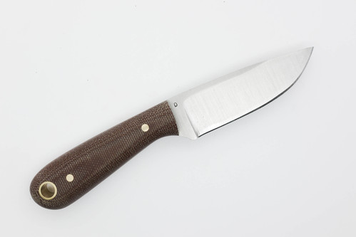 LT Wright Knives Frontier First - D2 Tool Steel - Flat Grind - Brown Canvas Micarta - Matte Finish LT Wright Knives Frontier First - D2 Tool Steel - Flat Grind - Brown Canvas Micarta - Matte Finish