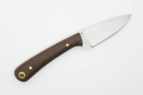 LT Wright Knives Frontier Valley - 3/32" O1 Steel - Flat Grind -  Rustic Brown Canvas Micarta Handle - Matte Finish