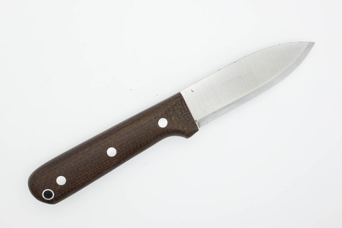 LT Wright Knives Genesis - 3/32" AEB-L Stainless Steel - Scandi Grind - Brown Burlap Handle - Matte Finish - Silver Corby Bolts - Kydex LT Wright Knives Genesis - 3/32" AEB-L Stainless Steel - Scandi Grind - Brown Burlap Handle - Matte Finish - Silver Corby Bolts - Kydex