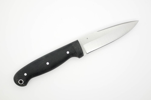 LT Wright Knives: LTAC GNS - O1 Steel - Saber Grind - Fixed Blade Knife w/ Black Canvas Micarta Handle - Matte Finish LT Wright Knives: LTAC GNS - O1 Steel - Saber Grind - Fixed Blade Knife w/ Black Canvas Micarta Handle - Matte Finish