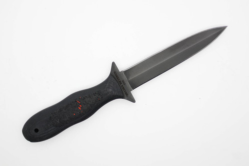 Winkler Knives - CXC Dagger - 80CRV2 Steel - Flat Grind - Black G10 w/ Red Flecked Rubber Insert - Serial #063