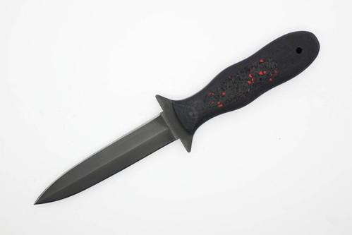 Winkler Knives - CXC Dagger - 80CRV2 Steel - Flat Grind - Black G10 w/ Red Flecked Rubber Insert - Serial #063