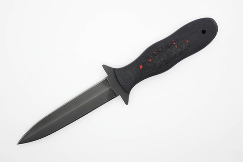 Winkler Knives - CXC Dagger - 80CRV2 Steel - Flat Grind - Black G10 w/ Red Flecked Rubber Insert - Serial #064