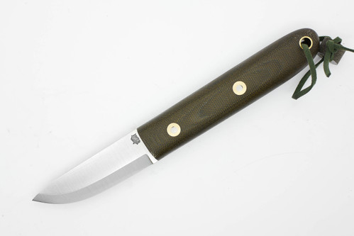 *Limited Exclusive* LT Wright Knives: Boattail - A2 - Scandi Grind - Green Canvas Micarta Handle - Matte Finish - FREE Extras