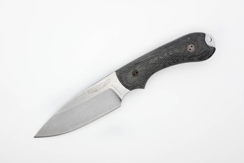 Bradford Knives: Guardian3, 3D - CPM MagnaCut - Drop Point - Sabre Grind - Stonewash Finish Blade - 3D Black Micarta Handle