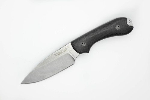 Bradford Knives: Guardian3, 3D - CPM MagnaCut - Drop Point - Sabre Grind - Stonewash Finish Blade - 3D Black Carbon Fiber Handle