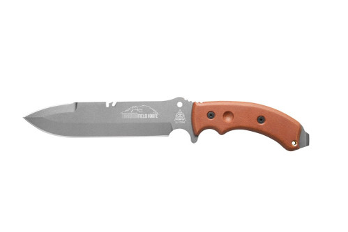Tops Knives: Tahoma Field Knife - TAHO-03 - Tungsten Cerakote Blade - Tan Canvas Micarta Handle Tops Knives: Tahoma Field Knife - TAHO-03 - Tungsten Cerakote Blade - Tan Canvas Micarta Handle