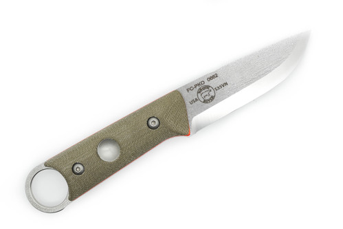 White River Knives: FIRECRAFT FC-PKO - S35VN Steel - Green Canvas Micarta Handle - Kydex Sheath