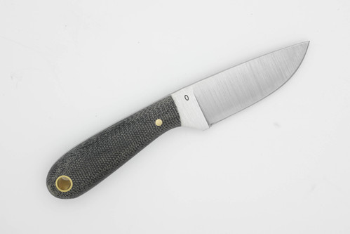 LT Wright Knives: Frontier First - O1 Tool Steel - Flat Grind - Black Canvas Micarta - Matte Finish