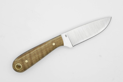 LT Wright Knives: Frontier First - O1 Tool Steel - Flat Grind - Natural Maple w/ Black Liners - 3