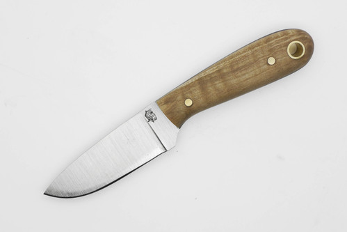 LT Wright Knives: Frontier First - O1 Tool Steel - Flat Grind - Natural Maple w/ Black Liners - 4