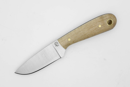 LT Wright Knives: Frontier First - O1 Tool Steel - Flat Grind - Natural Maple w/ Black Liners - 5