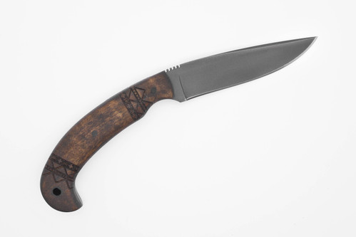 Winkler Knives - Contingency - 80CRV2 Steel - Flat Grind - Maple Handle with Tribal Artwork - Tapered Tang