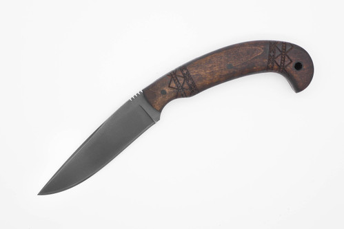 Winkler Knives - Contingency - 80CRV2 Steel - Flat Grind - Maple Handle with Tribal Artwork - Tapered Tang