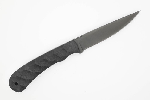 Winkler Knives - Operator - 80CRV2 Steel - Flat Grind - Black Laminate Sculpted Handle - Tapered Tang