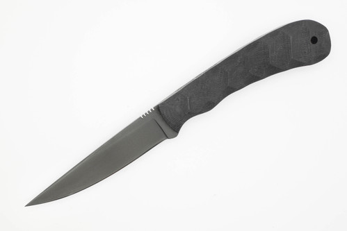Winkler Knives - Operator - 80CRV2 Steel - Flat Grind - Black Laminate Sculpted Handle - Tapered Tang