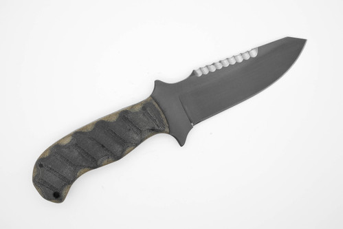 Winkler Knives - Utility Knife - 80CRV2 Steel - Serrated Spine - Sculpted WASP Laminate Handle