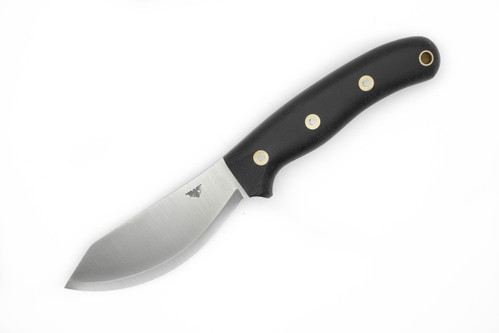 LT Wright Knives: Jessmuk - Scandi Grind - O1 Tool Steel - Black Canvas Micarta - Matte