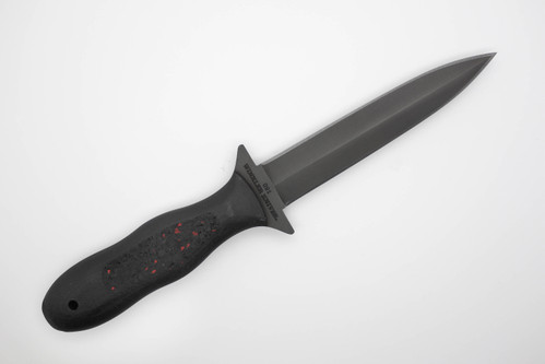 Winkler Knives - CXC Dagger - 80CRV2 Steel - Flat Grind - Black G10 w/ Red Flecked Rubber Insert - Serial #091