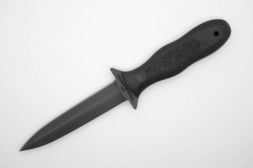 Winkler Knives - CXC Dagger - 80CRV2 Steel - Flat Grind - Black G10 w/ Red Flecked Rubber Insert - Serial #092