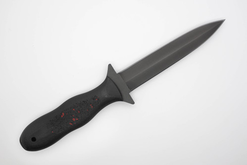 Winkler Knives - CXC Dagger - 80CRV2 Steel - Flat Grind - Black G10 w/ Red Flecked Rubber Insert - Serial #092