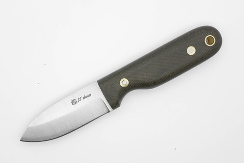 LT Wright Knives Bushbaby - O1 Tool Steel - Saber Grind - Green Canvas Micarta Handle - Matte Finish