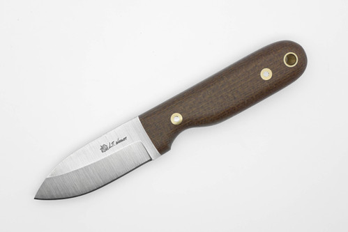 LT Wright Knives Bushbaby - O1 Tool Steel - Saber Grind - Brown Burlap Handle - Matte Finish