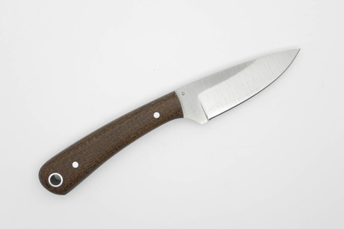 LT Wright Knives Frontier Valley - D2 Steel - Flat Grind - Brown Burlap Handle - Matte Finish