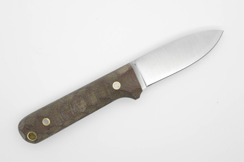 LT Wright Knives Next Gen - Convex Grind - CPM 3V Steel - Rustic Brown Canvas Micarta Handle - Mountain Texture